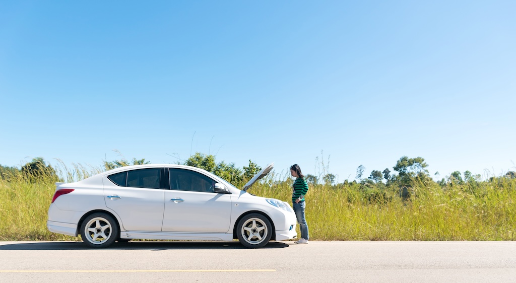 Car broken down on roadside